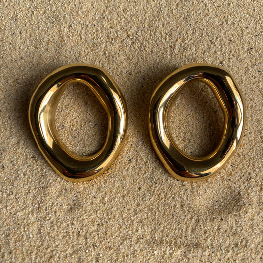 Pendientes ovalados irregulares - Sol