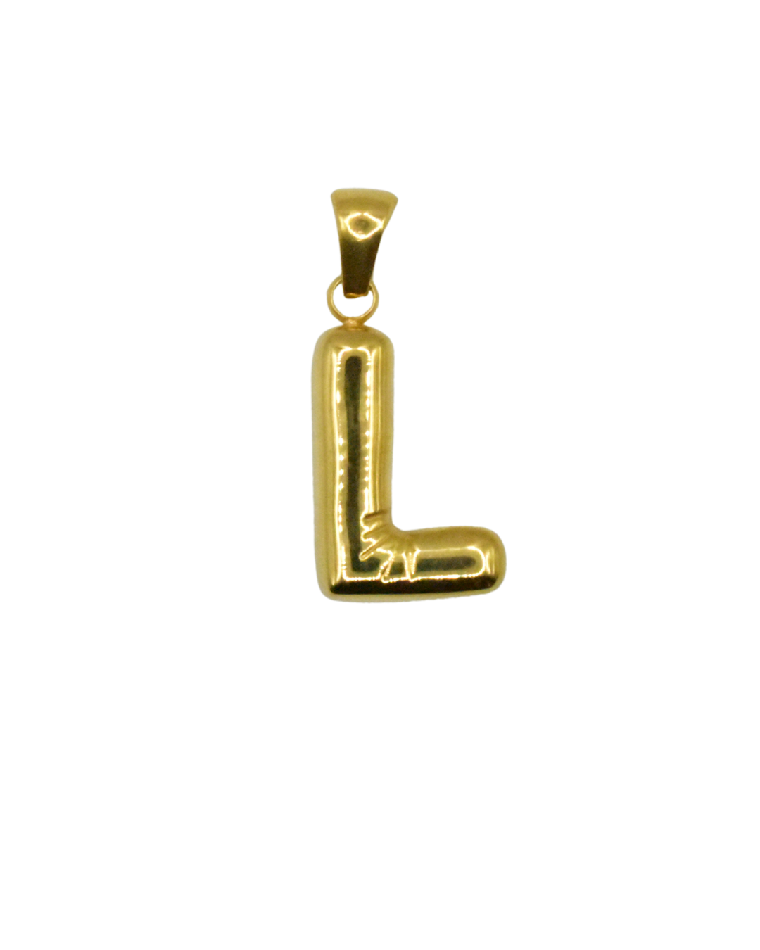 Charm inicial de acero inoxidable bañado en oro, colección Letras de Auredune