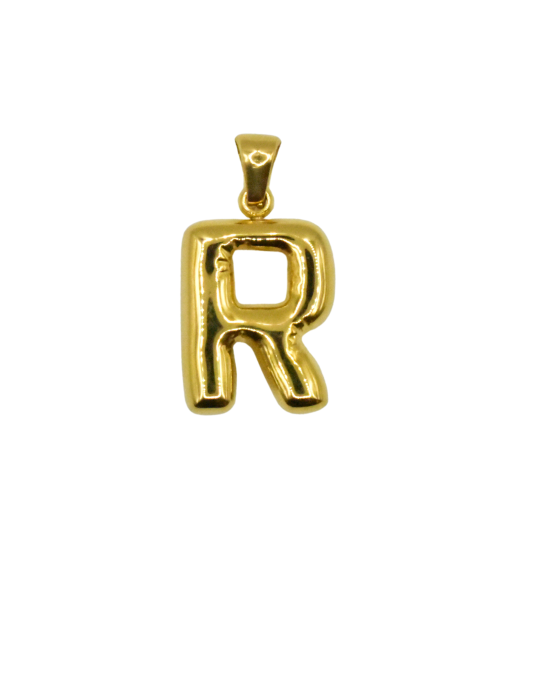 Charm inicial en forma de letra dorada, colección Letras de Auredune, primer plano de la pieza