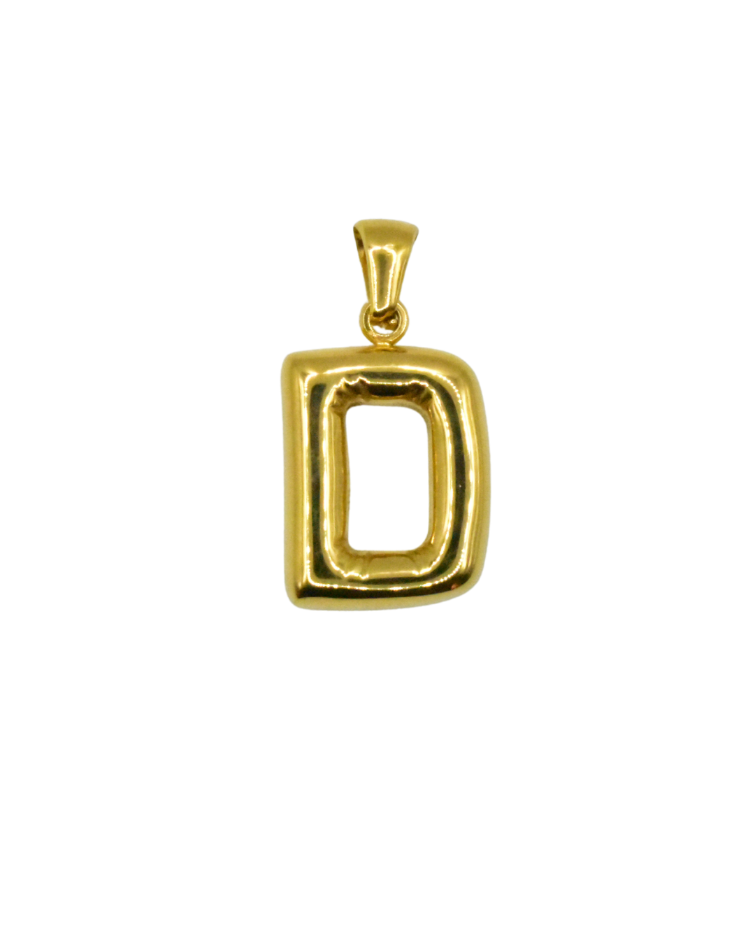 Charm inicial dorado de acero inoxidable con baño de oro de 18k, colección Letras de Auredune