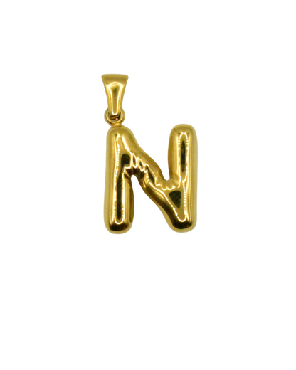 Charm inicial dorado de la colección Letras de Auredune, acero inoxidable
