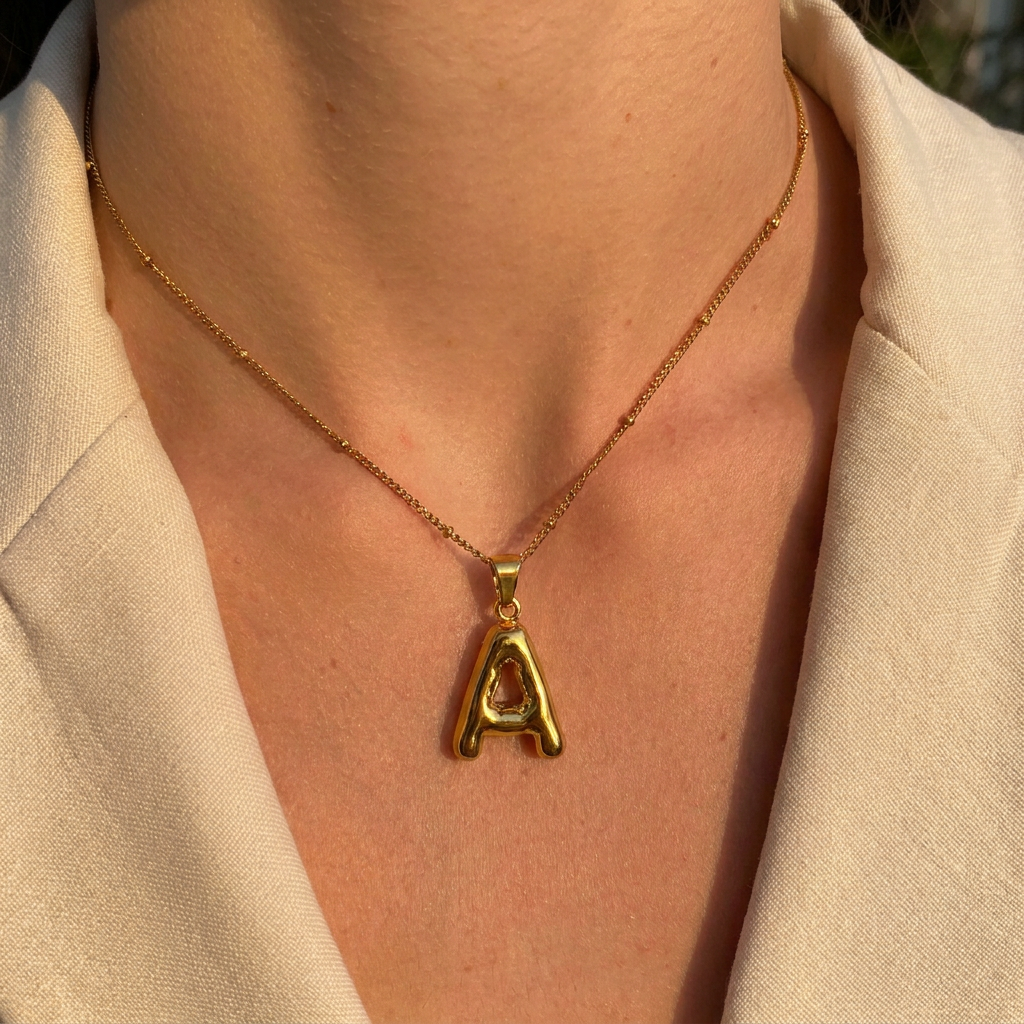 Conjunto Collar Duna y Charm Letra