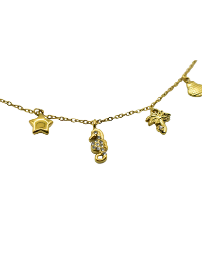 Pulsera dorada modelo Mar de Auredune, vista de perfil